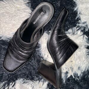 Liz Claiborne Black Mule Heels